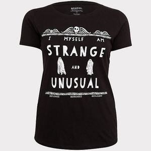 Torrid Beetlejuice strange & unusual crew tee, size 5
